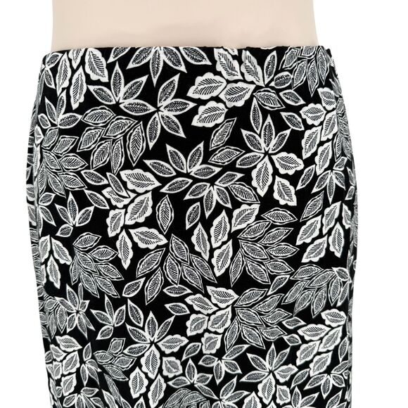 J. Jill Pull-On Midi Skirt XLP PETITE Leaf Print Knit Wrap Stretch Elastic Waist - Picture 6 of 13
